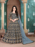 Myra Beautiful Navy Blue Georgette Embroidered Anarkali Suit | Grab2Buy