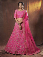 Myra Pink Embroidered Art Silk Lehenga | Grab2Buy