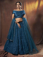 Myra Navy Blue Soft Net Lehenga | Grab2Buy