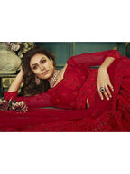 Myra Beautiful Red Heavy Embroidered Net Bridal Lehenga | Grab2Buy