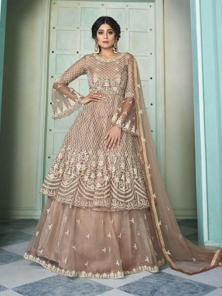 Myra Beige Heavy Embroidered Traditional Gharara Suit | Grab2Buy