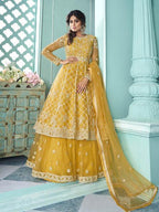 Myra Yellow Heavy Embroidered Gharara Suit | Grab2Buy