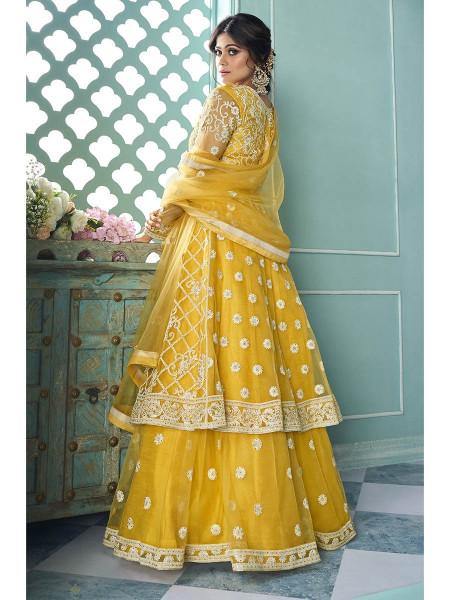 Myra Yellow Heavy Embroidered Gharara Suit | Grab2Buy
