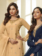Myra Mustard Yellow Georgette Embroidered Palazzo Suit | Grab2Buy