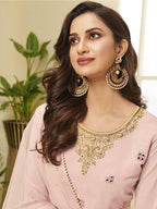 Myra Pink Georgette Embroidered Palazzo Suit | Grab2Buy