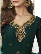 Myra Beautiful Green Georgette Embroidered Palazzo Suit | Grab2Buy