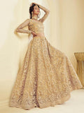 Myra Beautiful Fashion Golden Heavy Embroidered Net Bridal Lehenga | Grab2Buy