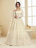 Myra Trendy Off White Heavy Embroidered Net Bridal Lehenga | Grab2Buy