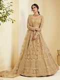 Myra Traditional Golden Heavy Embroidered Net Bridal Lehenga | Grab2Buy