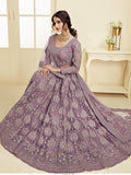 Myra Violet Heavy Embroidered Net Bridal Lehenga | Grab2Buy