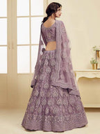 Myra Violet Heavy Embroidered Net Bridal Lehenga | Grab2Buy