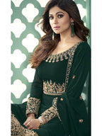 Myra Green and Gold Georgette Embroidered Anarkali Suit | Grab2Buy