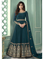 Myra Teal Georgette Embroidered Anarkali Suit | Grab2Buy