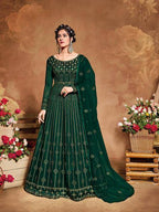 Myra Deep Green Butterfly Net Embroidered Anarkali Suit | Grab2Buy