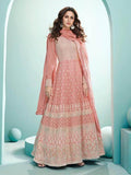 Myra Peach Real Georgette with Luckhnavi work Anarkali Suit | Grab2Buy