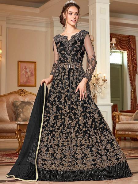 Myra Black Embroidery Gown | Grab2Buy