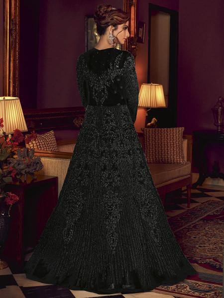 Myra Black Beautiful Premium Net Anarkali Suit | Grab2Buy