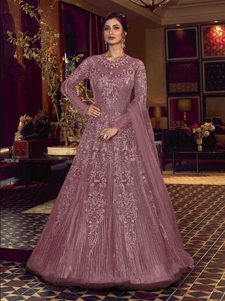 Myra Purple Premium Net Anarkali Suit | Grab2Buy
