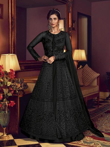 Myra Black Premium Net Anarkali Suit | Grab2Buy