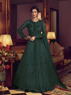 Myra Deep Green Premium Net Anarkali Suit | Grab2Buy