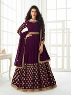 Myra Purple Georgette Embroidered Anarkali Suit | Grab2Buy