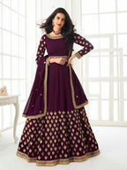 Myra Purple Georgette Embroidered Anarkali Suit | Grab2Buy
