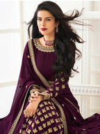 Myra Purple Georgette Embroidered Anarkali Suit | Grab2Buy
