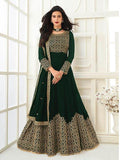 Myra Deep Green Georgette Embroidered Anarkali Suit | Grab2Buy