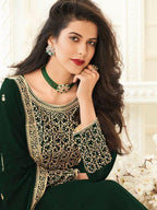 Myra Deep Green Georgette Embroidered Anarkali Suit | Grab2Buy