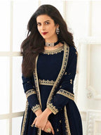 Myra Navy Blue Georgette Embroidered Anarkali Suit | Grab2Buy
