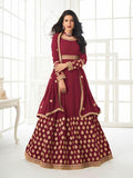 Myra Maroon Georgette Embroidered Anarkali Suit | Grab2Buy