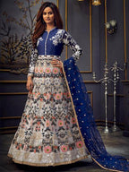 Myra Blue Butterfly Net Embroidered Anarkali Suit | Grab2Buy