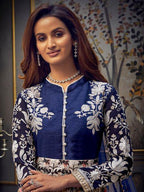 Myra Blue Butterfly Net Embroidered Anarkali Suit | Grab2Buy