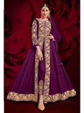 Myra Light Purple Georgette Embroidered Anarkali Pant Style Suit | Grab2Buy