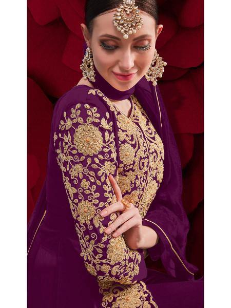 Myra Light Purple Georgette Embroidered Anarkali Pant Style Suit | Grab2Buy