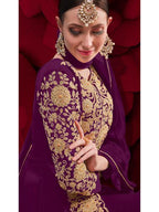 Myra Light Purple Georgette Embroidered Anarkali Pant Style Suit | Grab2Buy