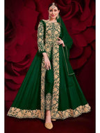 Myra Beautiful Green Georgette Embroidered Anarkali Pant Style Suit | Grab2Buy