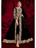Myra Black Georgette Embroidered Anarkali Pant Style Suit | Grab2Buy