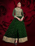 Myra Green Georgette Embroidered Anarkali Pant Style Suit | Grab2Buy