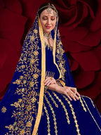 Myra Royal Blue Georgette Embroidered Anarkali Pant Style Suit | Grab2Buy