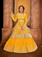 Myra Beautiful Mustard Yellow Heavy Embroidered Gharara Suit | Grab2Buy