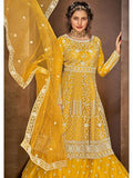 Myra Beautiful Mustard Yellow Heavy Embroidered Gharara Suit | Grab2Buy