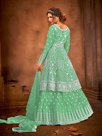 Myra Fashion Sea Green Heavy Embroidered Gharara Suit | Grab2Buy