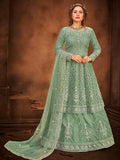 Myra Beautiful Sea Green Heavy Embroidered Gharara Suit | Grab2Buy