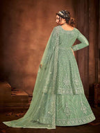 Myra Beautiful Sea Green Heavy Embroidered Gharara Suit | Grab2Buy