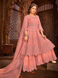 Myra Beautiful Dusty Pink Heavy Embroidered Gharara Suit | Grab2Buy