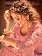 Myra Beautiful Dusty Pink Heavy Embroidered Gharara Suit | Grab2Buy