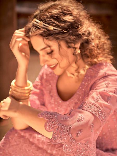 Myra Beautiful Dusty Pink Heavy Embroidered Gharara Suit | Grab2Buy