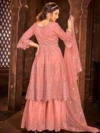 Myra Beautiful Dusty Pink Heavy Embroidered Gharara Suit | Grab2Buy