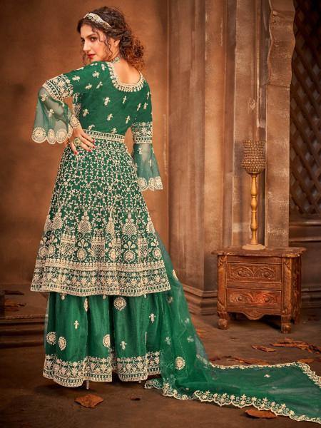 Myra Green Heavy Embroidered Gharara Suit | Grab2Buy